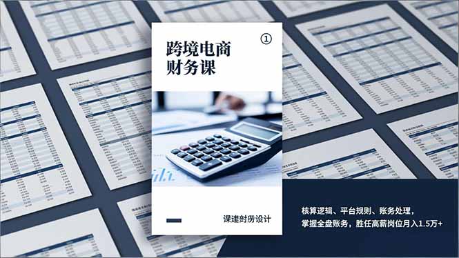 跨境电商财务课，核算逻辑、平台规则、账务处理，掌握全盘账务，胜任高薪岗位月入1.5万+-想要创业