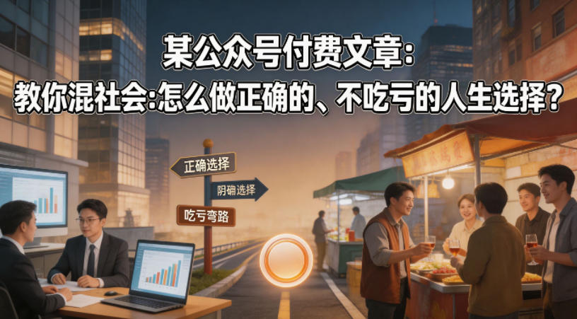 某公众号付费文章：教你混社会：怎么做正确的、不吃亏的人生选择？-想要创业