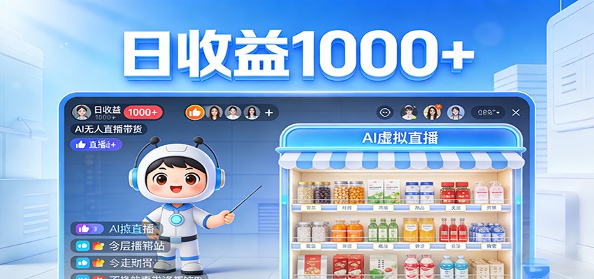 不用露脸不用说话，24小时自动卖货赚钱，全天自动直播，收益看得见-想要创业