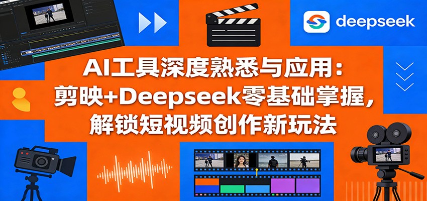AI工具深度熟悉与应用：剪映+Deepseek零基础掌握，解锁短视频创作新玩法-想要创业