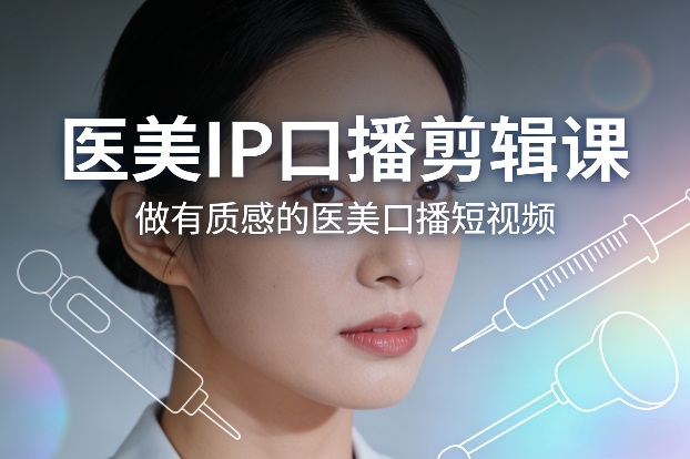 医美IP口播剪辑课，做有质感的医美口播短视频-想要创业