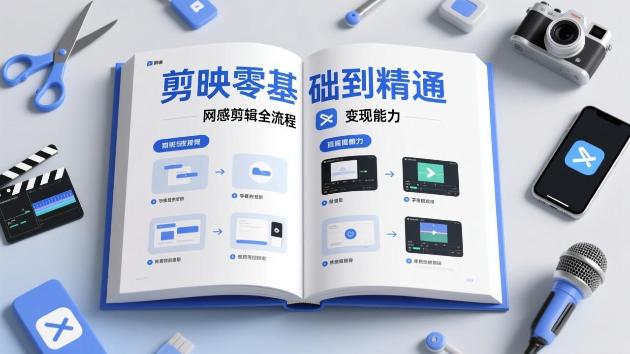 剪映零基础也能快速上手，从入门到精通掌握网感剪辑全流程，掌握能直接变现的剪辑能力-想要创业