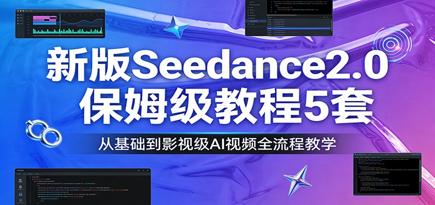 新版Seedance2.0保姆级教程5套：从基础到影视级AI视频全流程教学-想要创业
