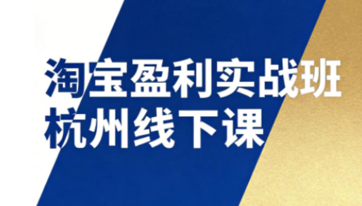 淘宝盈利实战班杭州线下课12月26-28日(音频+字幕)，帮你掌握SOP流程+12门核心技术-想要创业