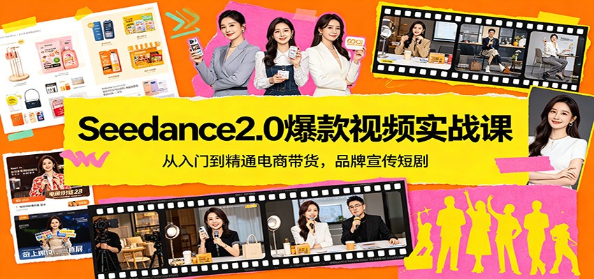 Seedance2.0爆款视频实战课：从入门到精通电商带货，品牌宣传短剧-想要创业