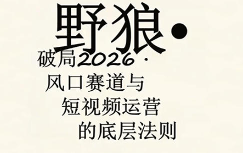 野狼团队·多平台实操运营课，覆盖AI口播、服装、好物、漫剪等热门玩法（更新4月）-想要创业