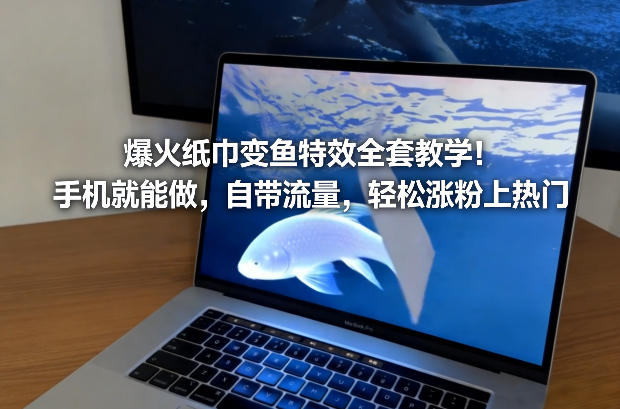 爆火纸巾变鱼特效全套教学！手机就能做，自带流量，轻松涨粉上热门-想要创业