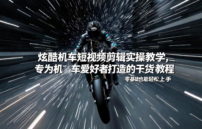 炫酷机车短视频剪辑实操教学，专为机车爱好者打造的干货教程，零基础也能轻松上手-想要创业