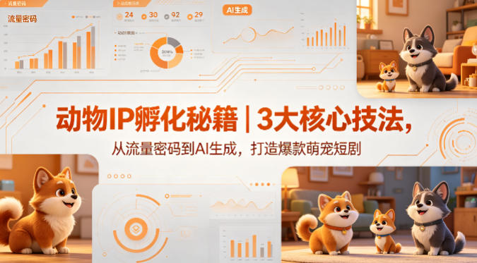 动物IP孵化秘籍｜3大核心技法，从流量密码到AI生成，打造爆款萌宠短剧-想要创业