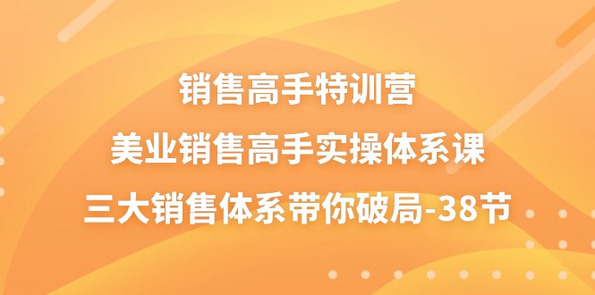 销售高手特训营,美业销售高手实操体系课,三大销售体系带你破局(38节)-想要创业