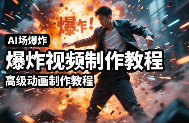 AI场景爆炸视频制作教程，利用人物实拍视频制作出高级的动画特效-想要创业