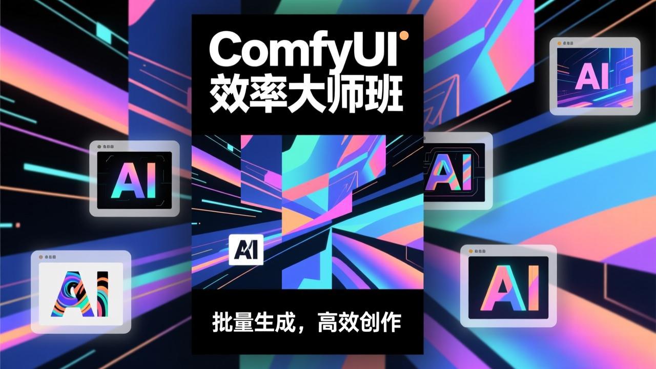 ComfyUI效率大师班：工作流搭建，批量生成，将个人AI出图效率提升5-10倍，月接单收入1-3万-想要创业