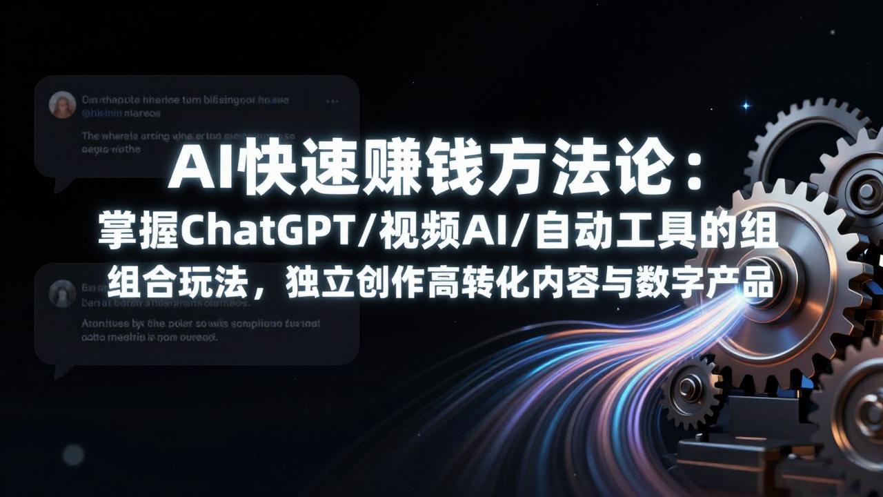 AI快速赚钱方法论：掌握ChatGPT/视频AI/自动化工具的组合玩法，独立创作高转化内容与数字产品-想要创业