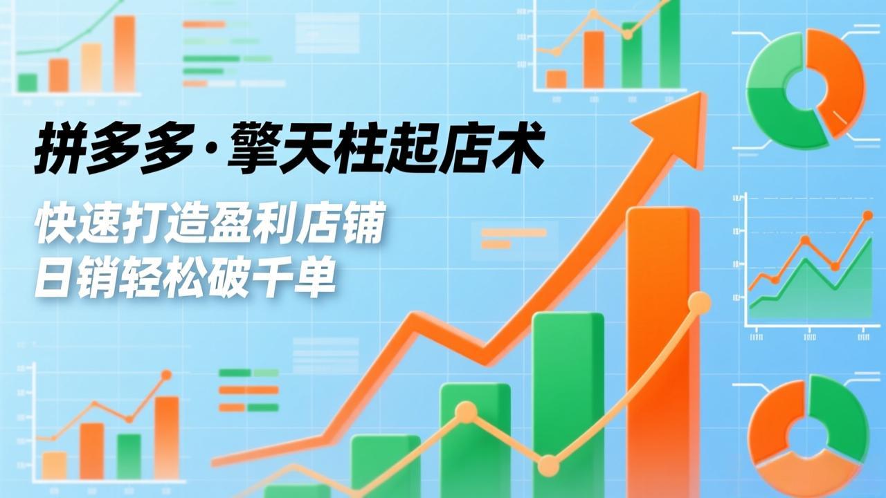 拼多多·擎天柱起店术，爆流布局、利润起飞、不断流，快速打造盈利店铺，日销破千单(更新-想要创业