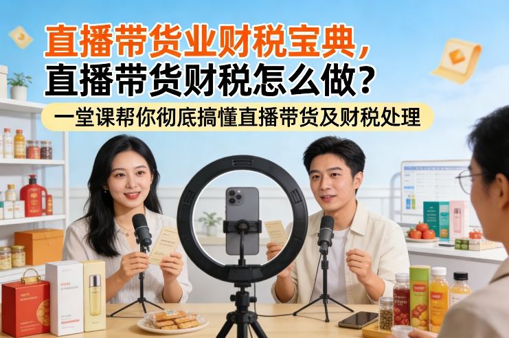 直播带货业财税宝典，直播带货财税怎么做？一堂课帮你彻底搞懂直播带货及财税处理-想要创业