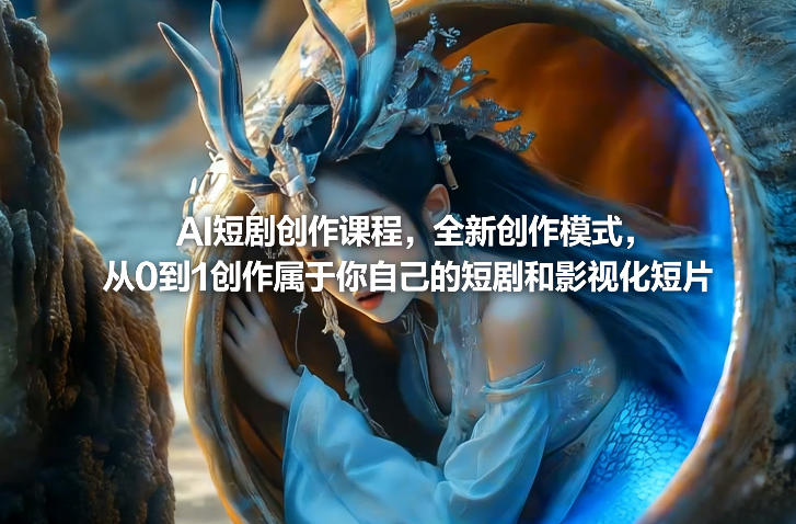 AI短剧创作课程，全新创作模式，从0到1创作属于你自己的短剧和影视化短片-想要创业