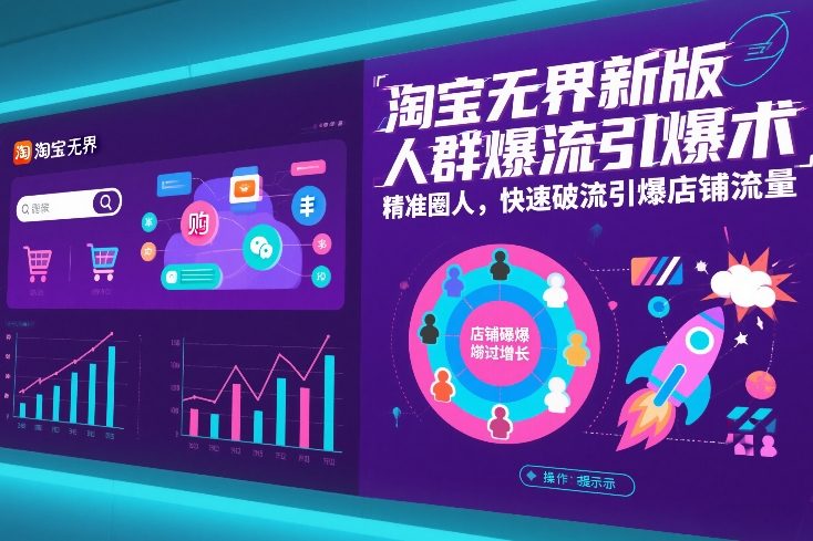 淘宝无界新版人群爆流引爆术，精准圈人，快速破流引爆店铺流量-想要创业