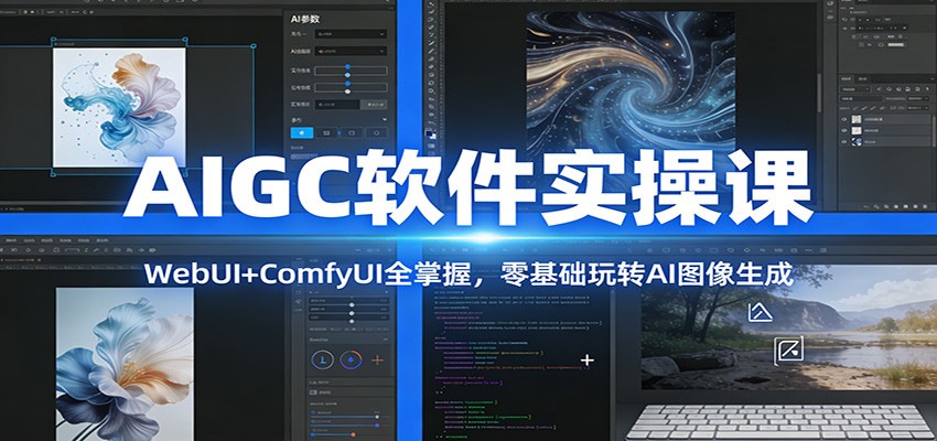 AIGC软件实操课:WebUI+ComfyUI全掌握,零基础玩转AI图像生成-想要创业