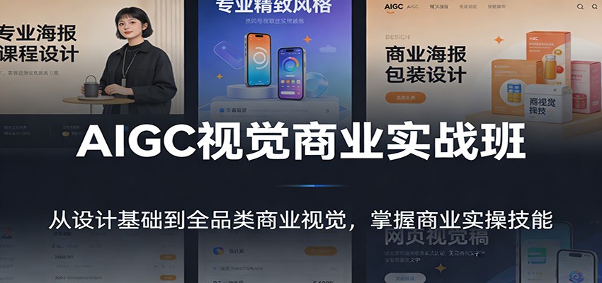 AIGC视觉商业实战班：从设计基础到全品类商业视觉，掌握商业实操技能-想要创业