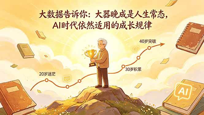（18288期）付费文章：大数据告诉你：大器晚成是人生常态，AI 时代依然适用的成长规律-想要创业