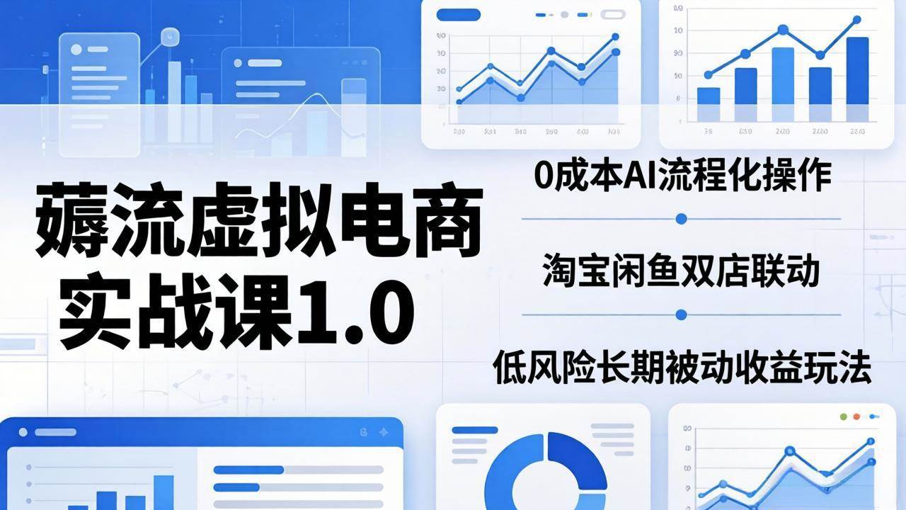 （18170期）薅流虚拟电商实战课1.0：0成本AI流程化操作，淘宝闲鱼双店联动，低风险长期被动收益玩法-想要创业