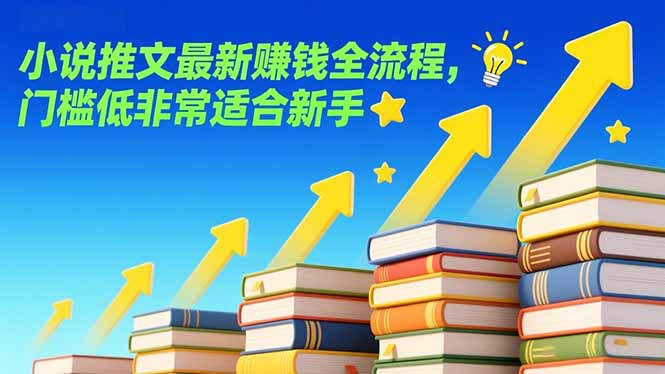 小说推文最新赚钱全流程，门槛低非常适合新手-想要创业