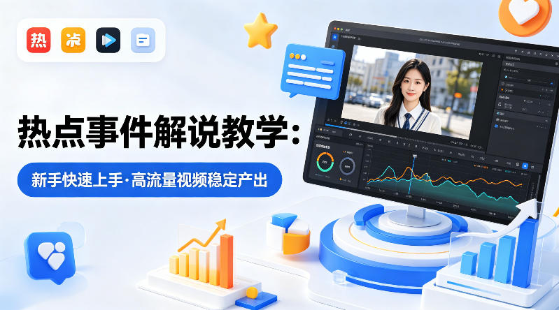 某大V的热点事件解说教学，新手也能快速上手，稳定产出高流量解说视频-想要创业