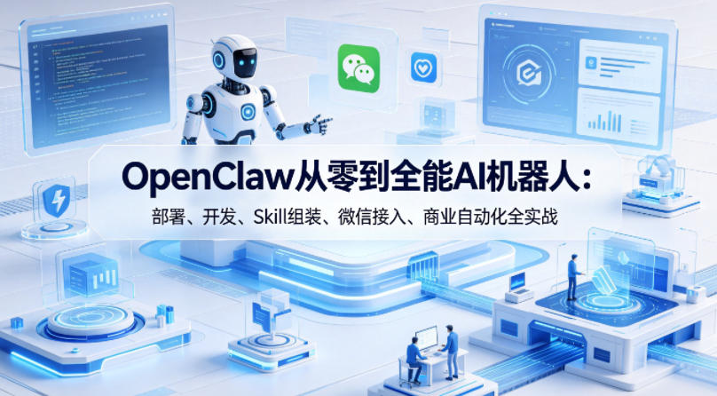 OpenClaw从零到全能AI机器人：部署、开发、Skill组装、微信接入、商业自动化全实战-想要创业