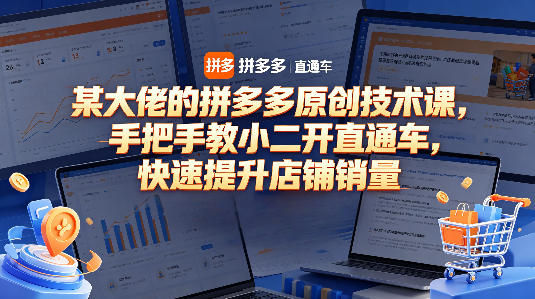 某大佬的拼多多原创技术课，手把手教小二开直通车，快速提升店铺销量-想要创业