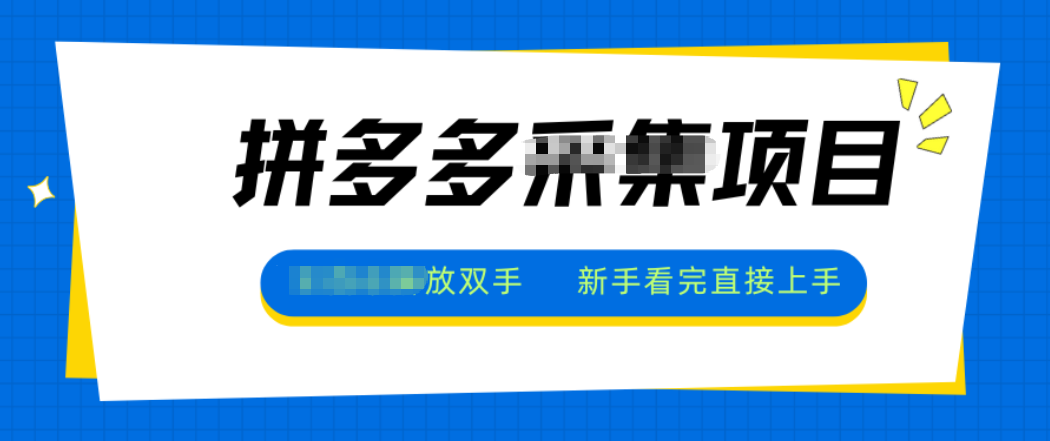 拼多多电商采集，一小时50+，操作简单，零投资-想要创业