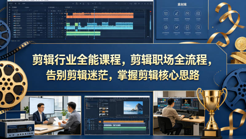 剪辑行业全能课程，剪辑职场全流程，告别剪辑迷茫，掌握剪辑核心思路-想要创业