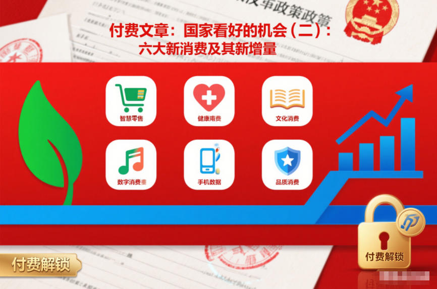 付费文章：国家看好的机会(二)：六大新消费及其新增量-想要创业