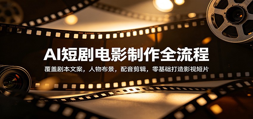AI短剧电影制作全流程：覆盖剧本文案，人物布景，配音剪辑，零基础打造影视短片-想要创业