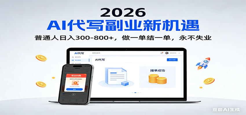 2026 副业首选！AI 代写日入 300-800，普通人0门槛，做一单结一单！-想要创业