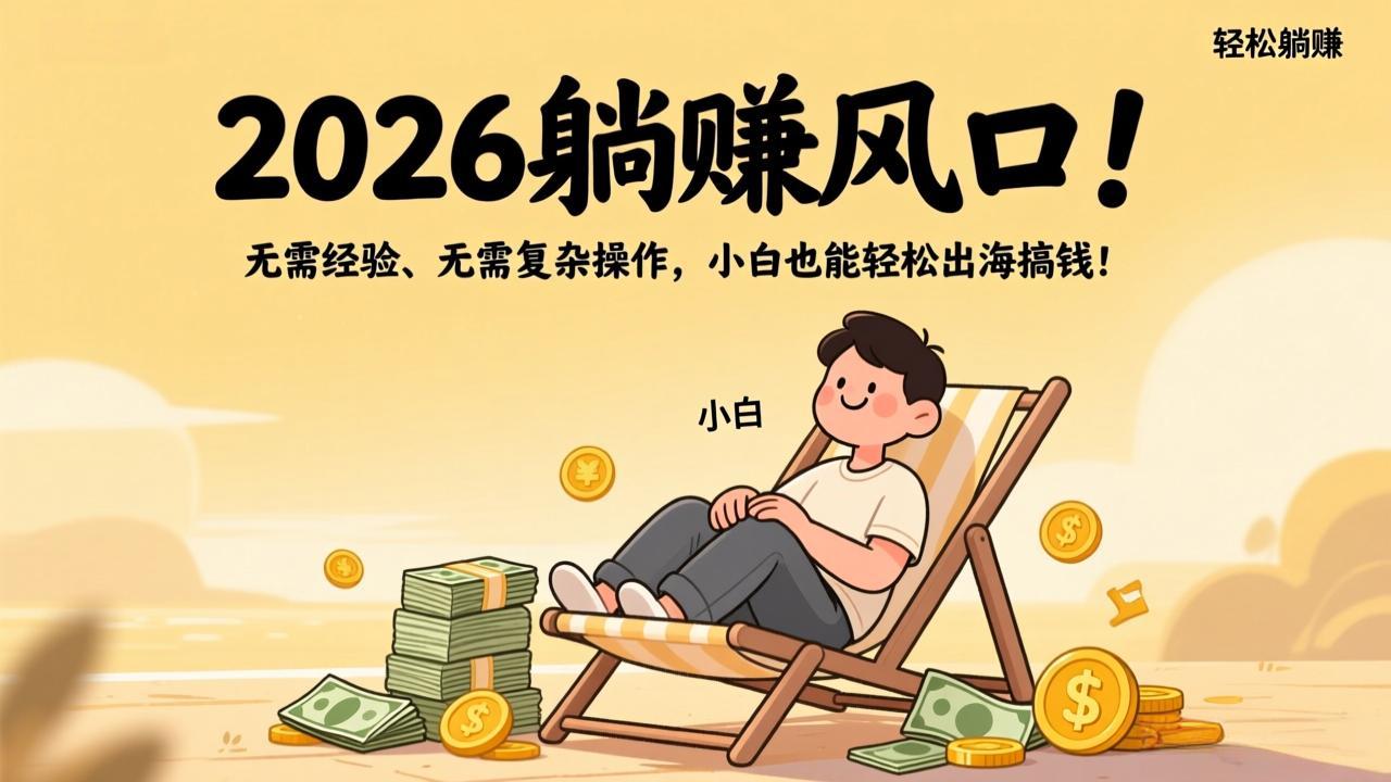 2026躺赚风口！无需经验、无需复杂操作，小白也能轻松出海搞钱！-想要创业