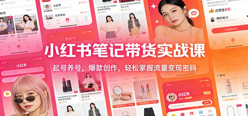 小红书笔记带货实战课：起号养号，爆款创作，轻松掌握流量变现密码-想要创业
