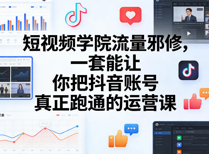 短视频学院流量邪修，一套能让你把抖音账号真正跑通的运营课-想要创业