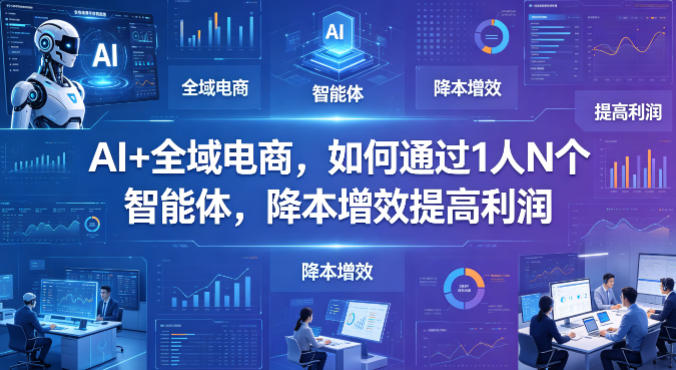 AI+全域电商，如何通过1人N个智能体，降本增效提高利润-想要创业