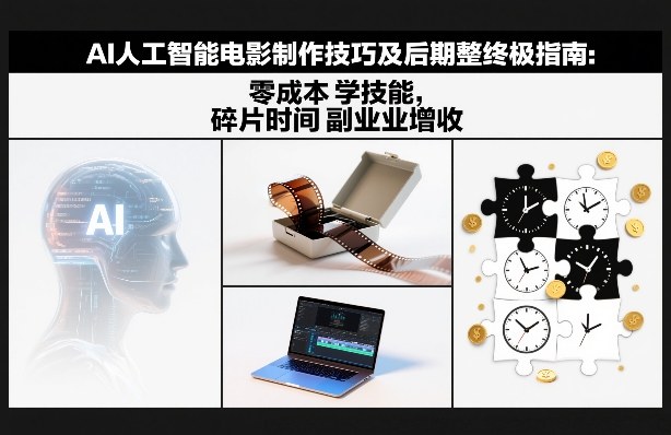AI人工智能电影制作技巧及后期完整终极指南：零成本学技能，碎片时间副业增收-想要创业