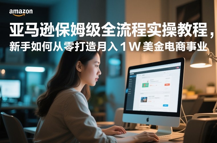 亚马逊保姆级全流程实操教程，新手如何从零打造月入1W美金电商事业-想要创业