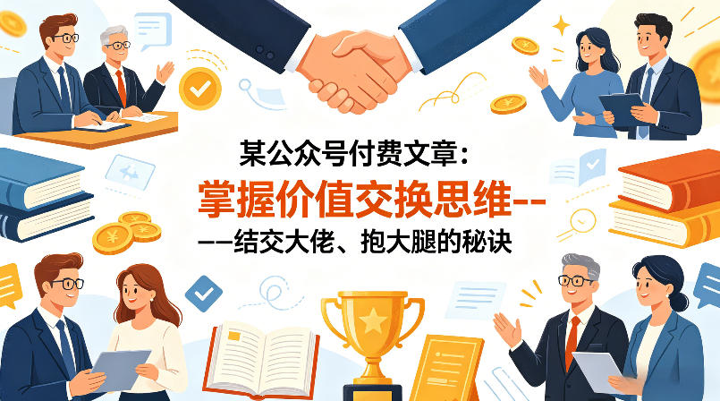 某公众号付费文章：掌握价值交换思维—-结交大佬、抱大腿的秘诀-想要创业