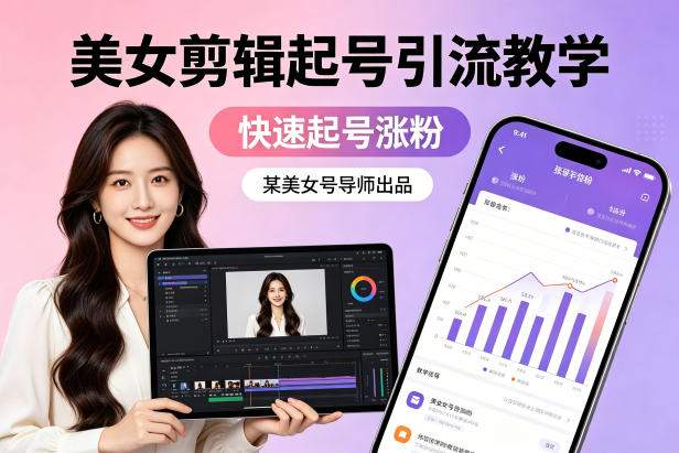 某美女号导师出品：美女剪辑起号引流教学，快速起号涨粉-想要创业