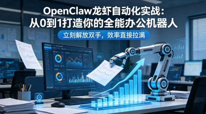 OpenClaw龙虾自动化实战：从0到1打造你的全能办公机器人，立刻解放双手，效率直接拉满-想要创业