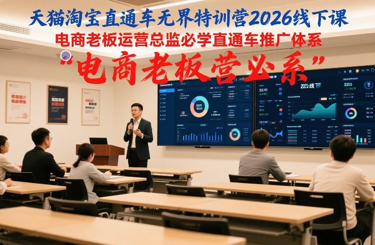 天猫淘宝直通车无界特训营2026线下课，电商老板运营总监必学直通车推广体系-想要创业