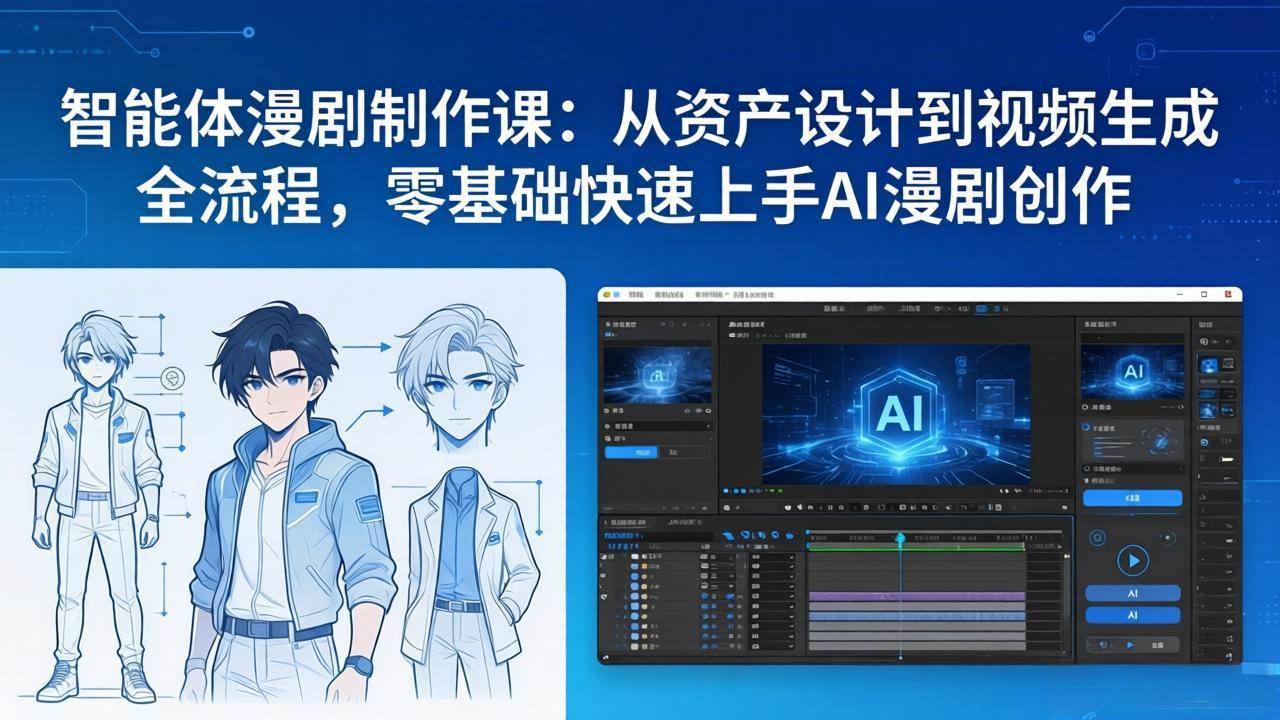 （17709期）智能体漫剧制作课：从资产设计到视频生成全流程，零基础快速上手AI漫剧创作-想要创业