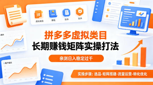 做拼多多虚拟类目想长期賺钱？这套矩阵实操打法，亲测日入稳定过千【揭秘】-想要创业