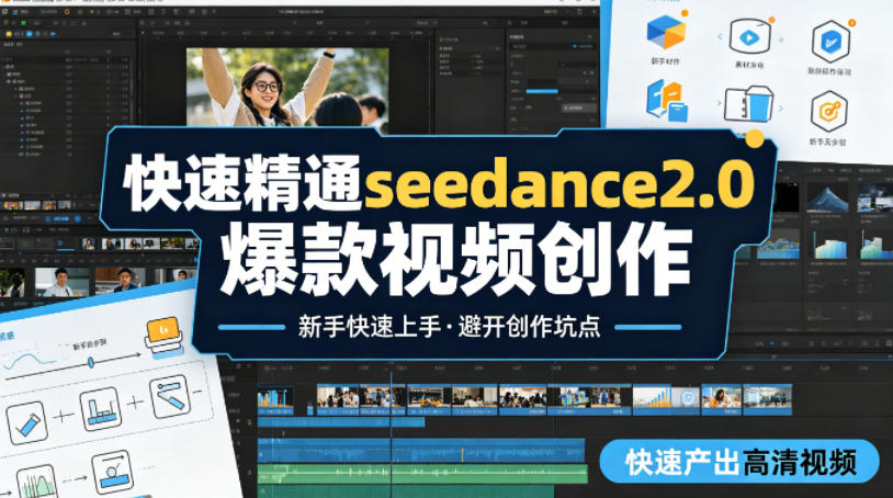快速精通seedance2.0爆款视频创作，快速产出高清视频，避开大量创作坑点，新手也能快速上手-想要创业