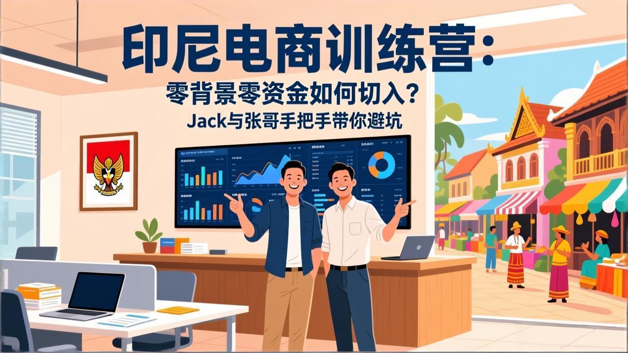 印尼电商训练营：零背景零资金如何切入？Jack与张哥手把手带你避坑-想要创业