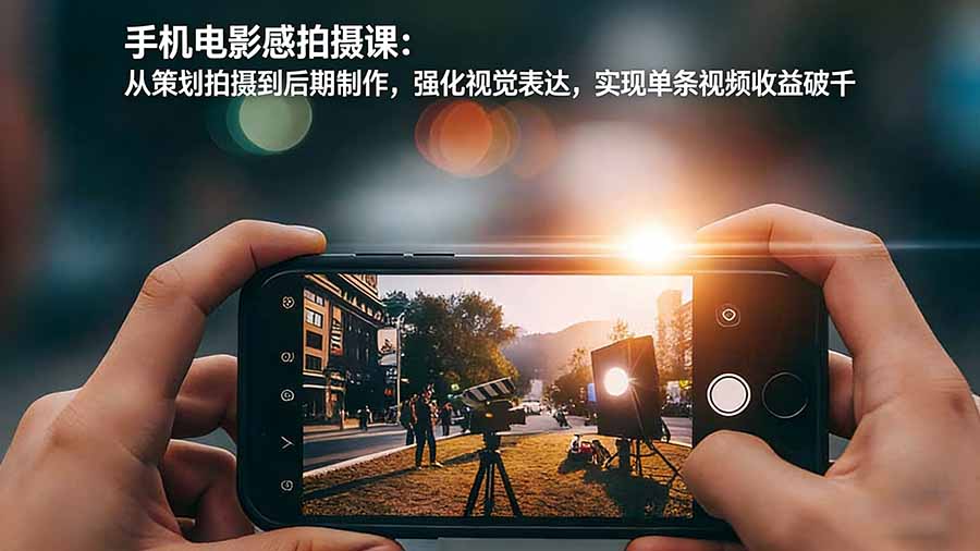 手机电影感拍摄课：从策划拍摄到后期制作，强化视觉表达，实现单条视频收益破千-想要创业