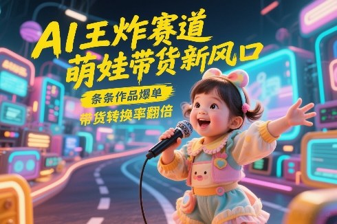 AI王炸赛道，萌娃带货新风口，条条作品爆单，带货转换率翻倍，核心逻辑拆解-想要创业